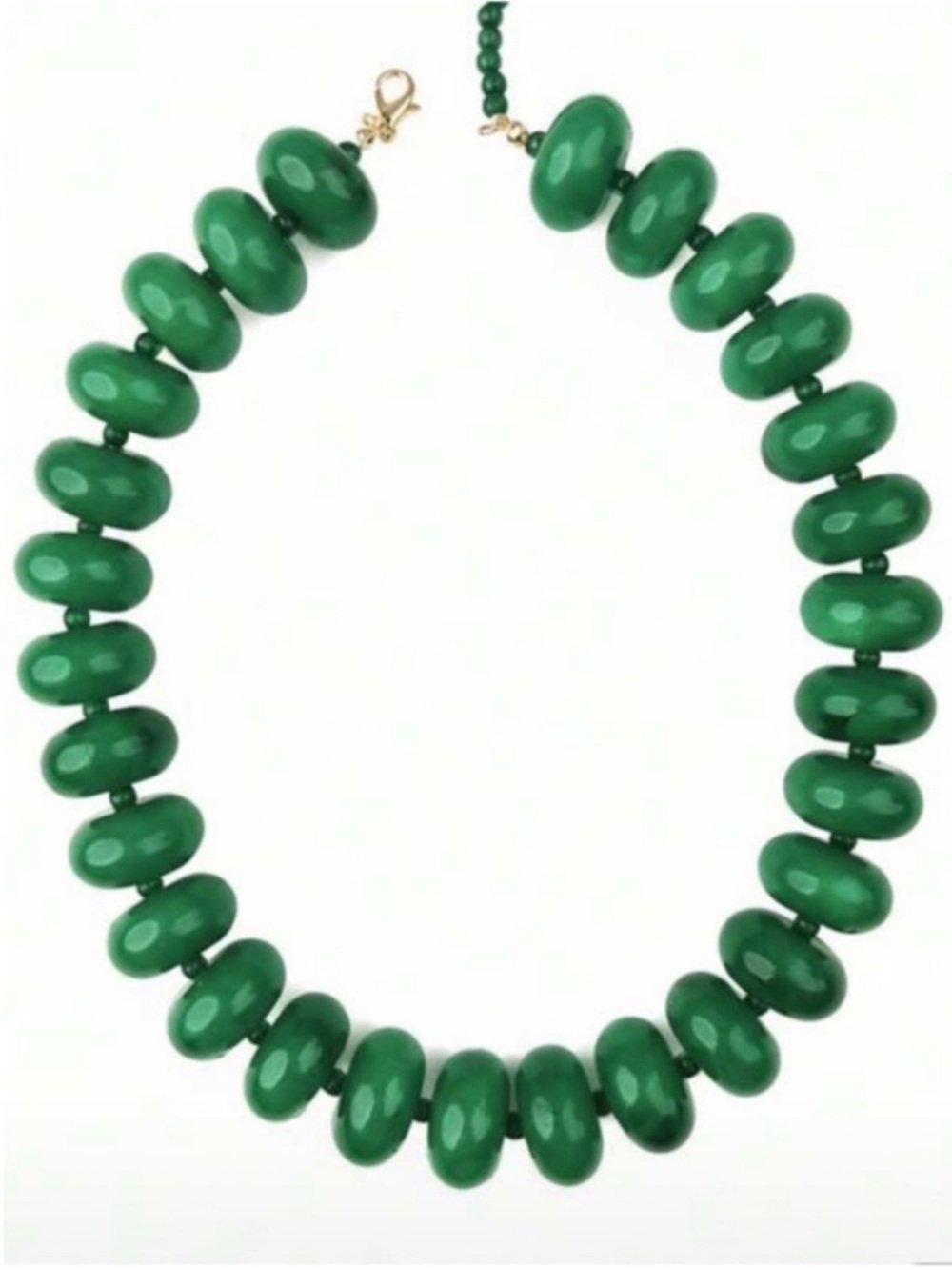 New! Chunky Green Beaded Statement Dopamine Necklace (2001) NWOT